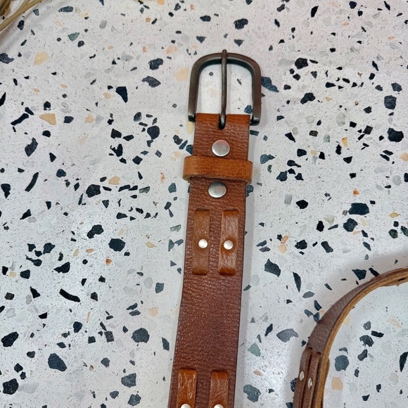 Fossil Vintage Brown Genuine Leather Brass Heritage Style 90s Y2K Belt Sz L Fossil Vintage Brown Genuine Leather Brass Heritage Style  main image 4
